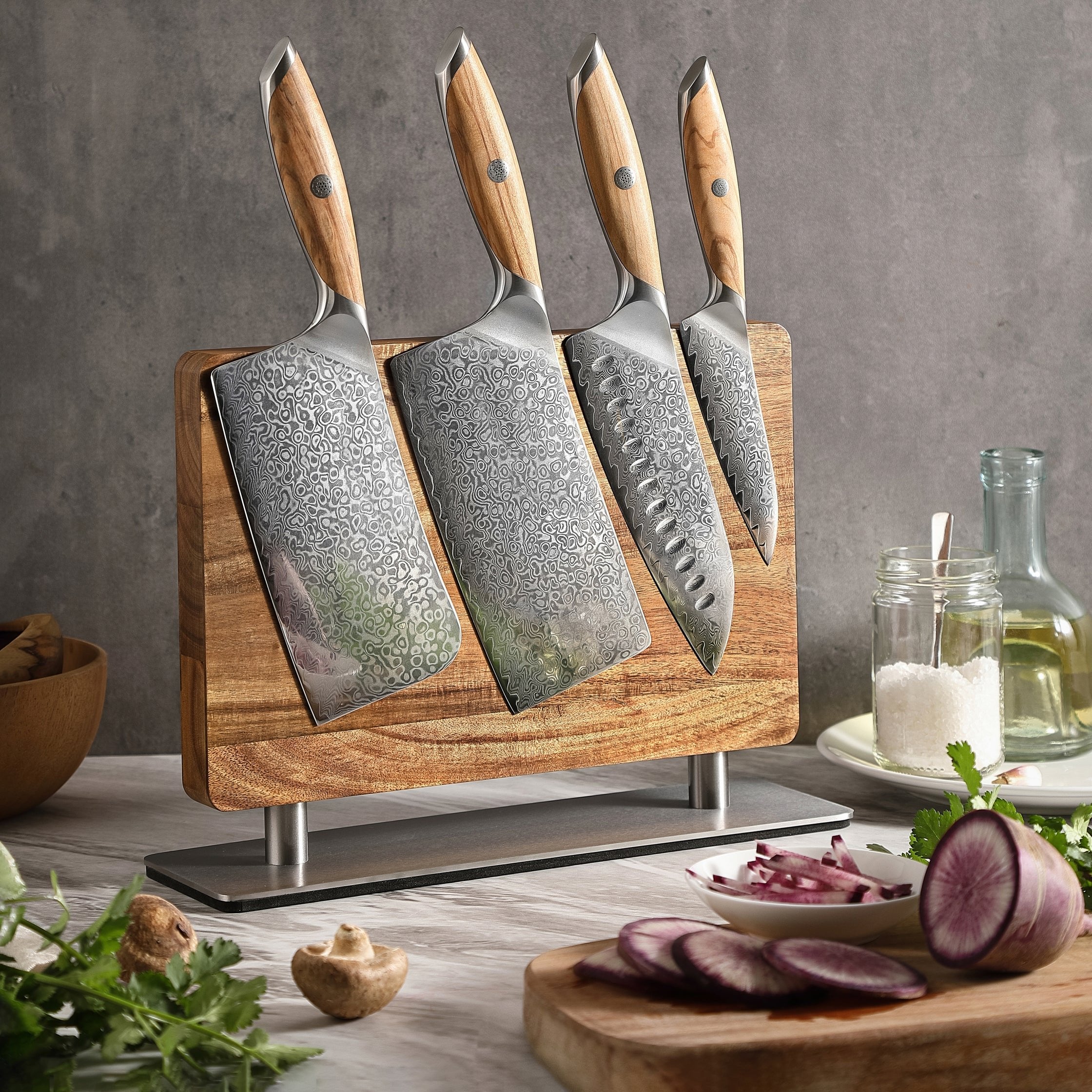 ASAHI Acacia Magnetic Knife Holder