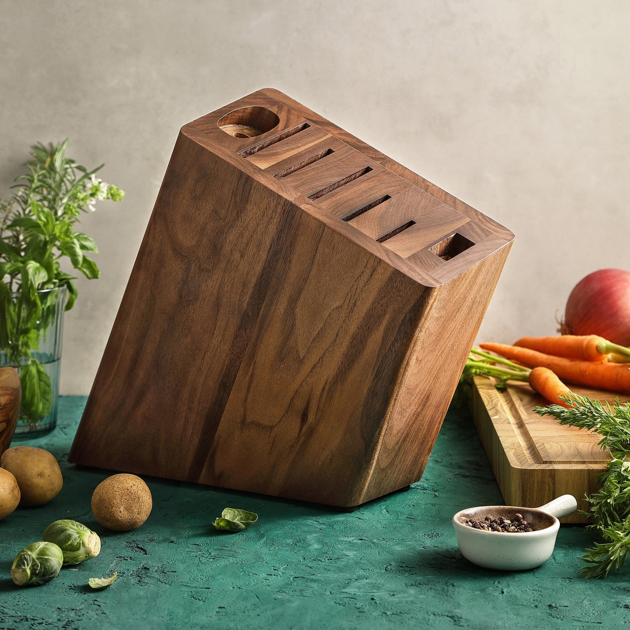 Seido 5 Knife Holder – 5-Slot Wooden Block by Kansai Knives