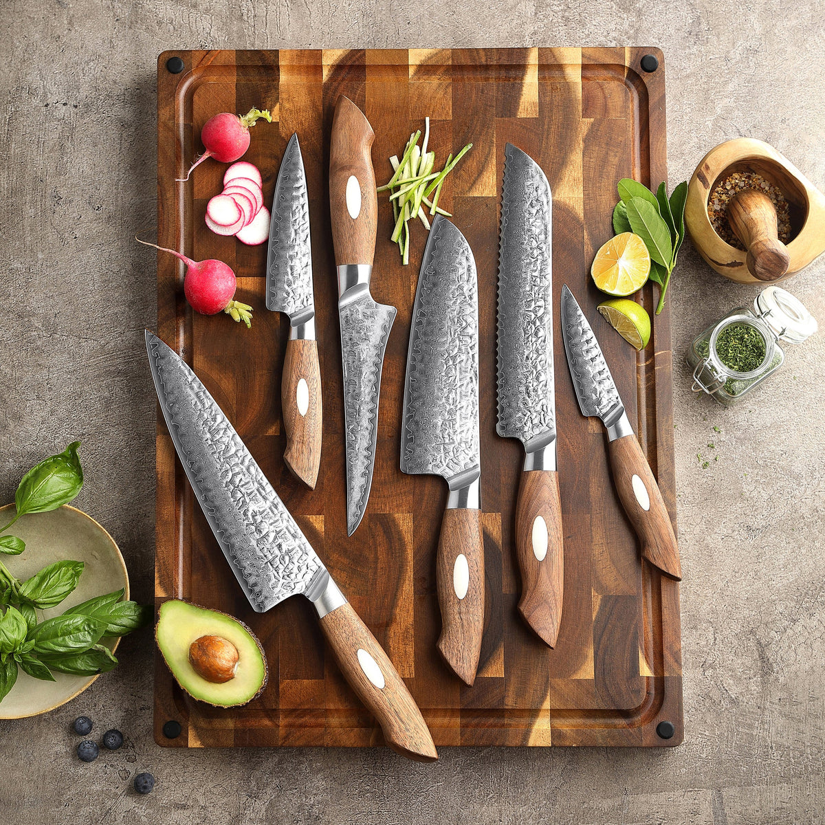 Chinary Set Ikiru 9-Piece Knife Set – Complete Culinary Set by Kansai Knives